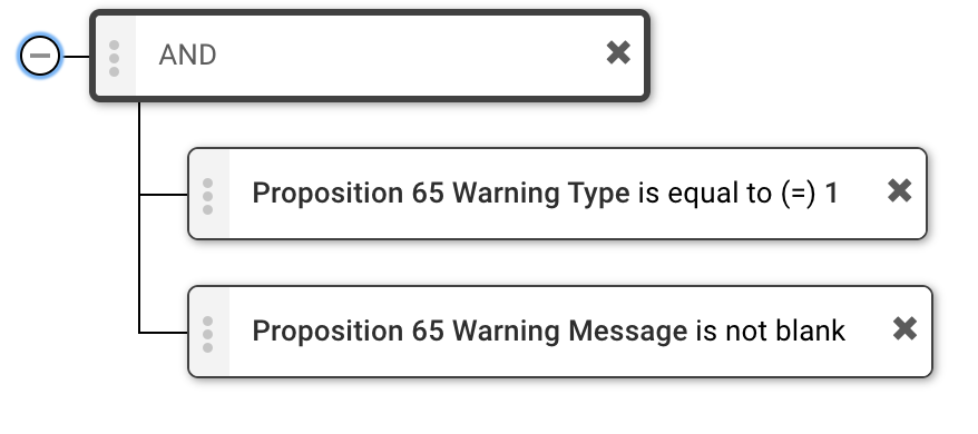 A view of the rule editor, showing the Type 1 rule described above