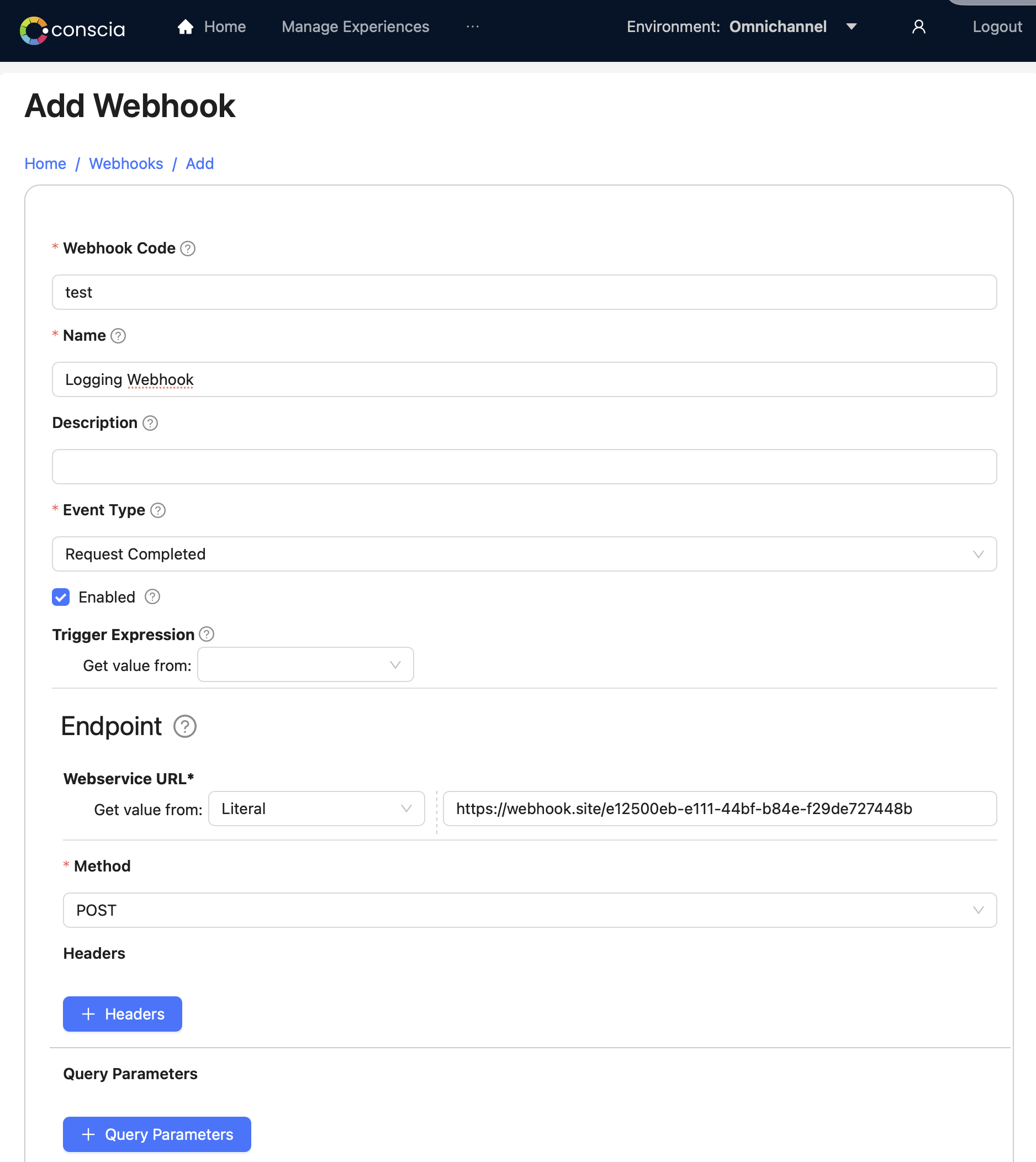Webhook Form